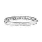 White Diamond Bangle (Size - 7.5) in Silver Tone
