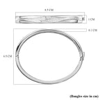 White Diamond Bangle (Size - 7.5) in Silver Tone