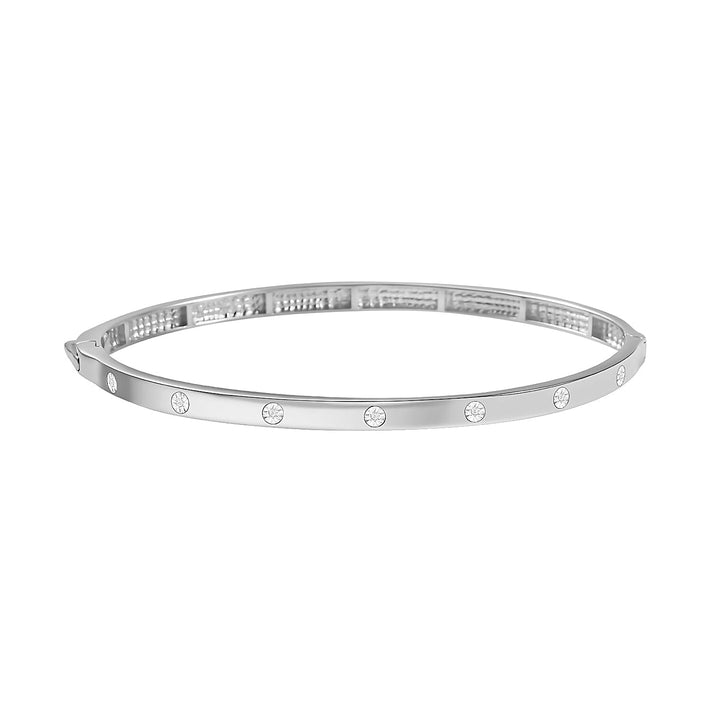 Mega Close Out Deal - White Diamond Bangle (Size - 7.5) 7700256 1