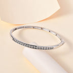 One Time Deal- Diamond Tennis Silver Plated Bangle Size (7.5)