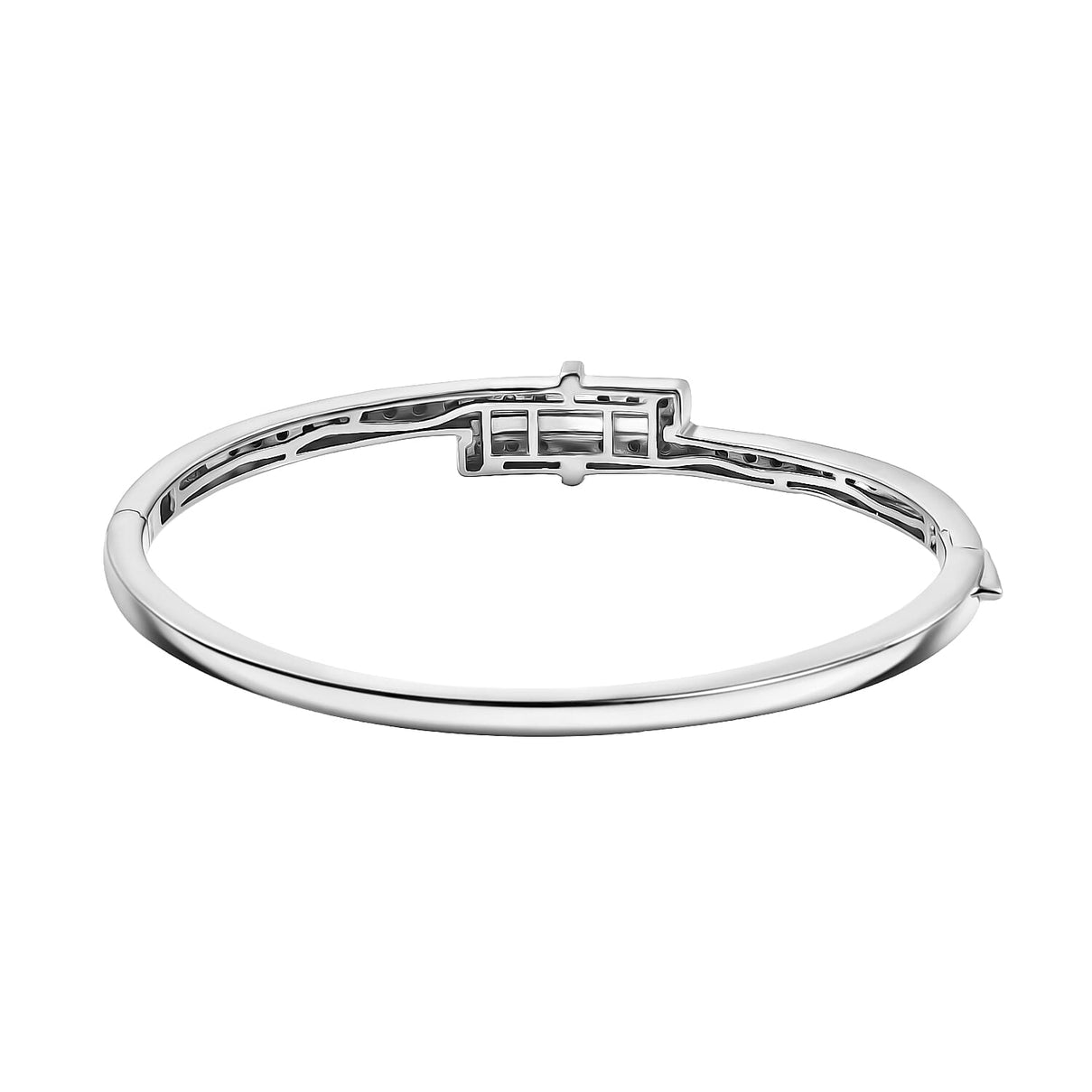 EverTrue Designer Inspired White Diamond Bangle (Size 7.5) with Yellow Pen Plating 7976898 5
