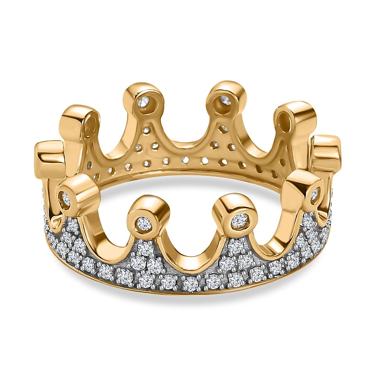 Diamond Crown Ring in 18K Yellow Gold Vermeil Sterling Silver 7557124 0