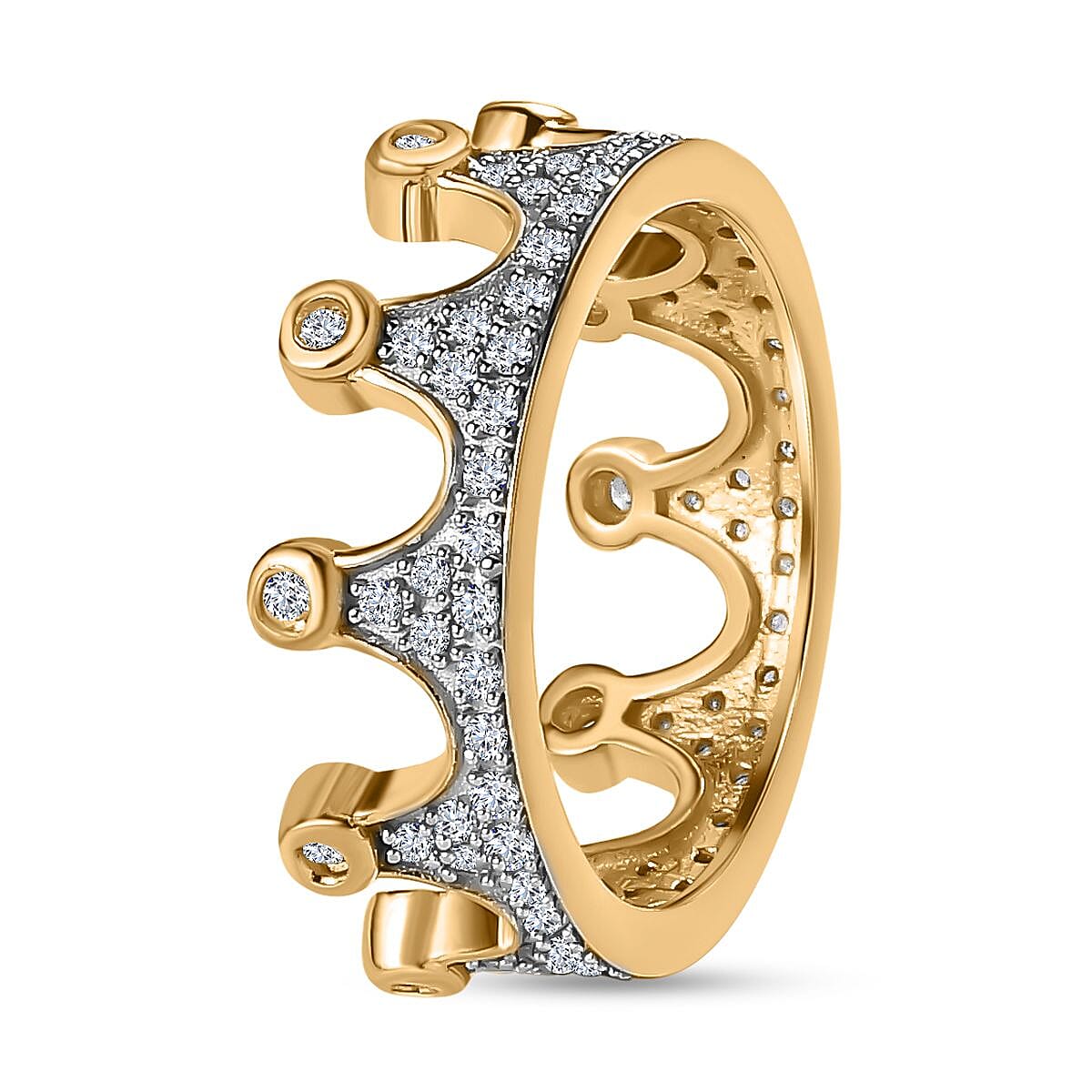 Diamond Crown Ring in 18K Yellow Gold Vermeil Sterling Silver 7557124 4
