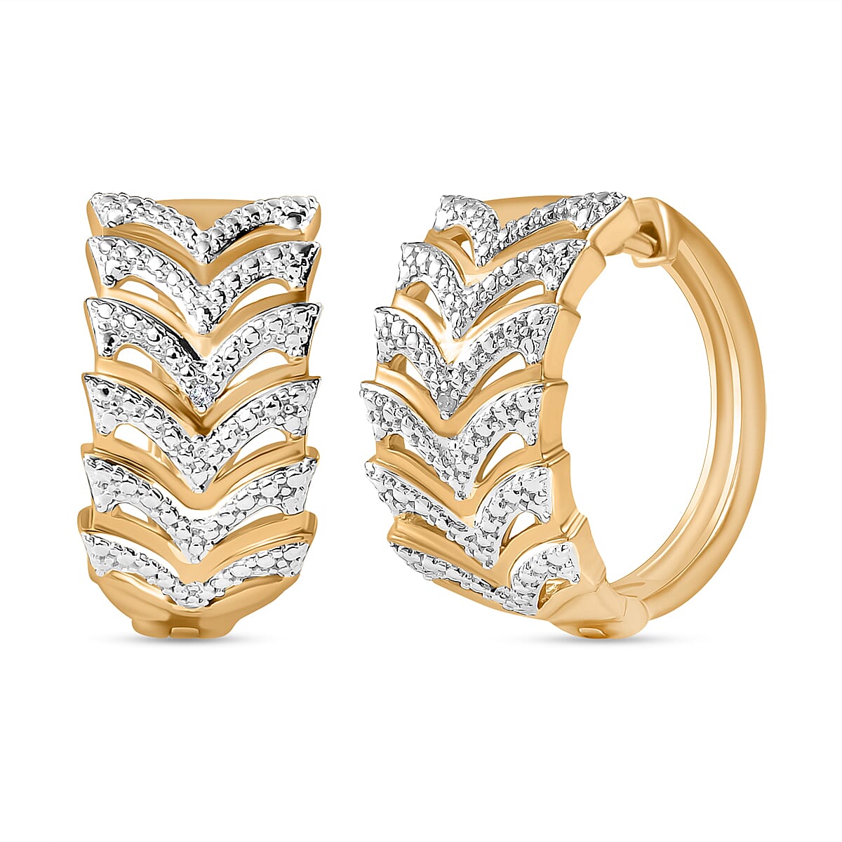 Designer Inspired- White Diamond Hoop Earrings 7893551 0