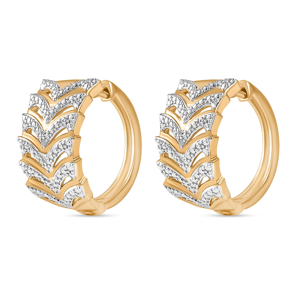 Designer Inspired- White Diamond Hoop Earrings 7893551 4