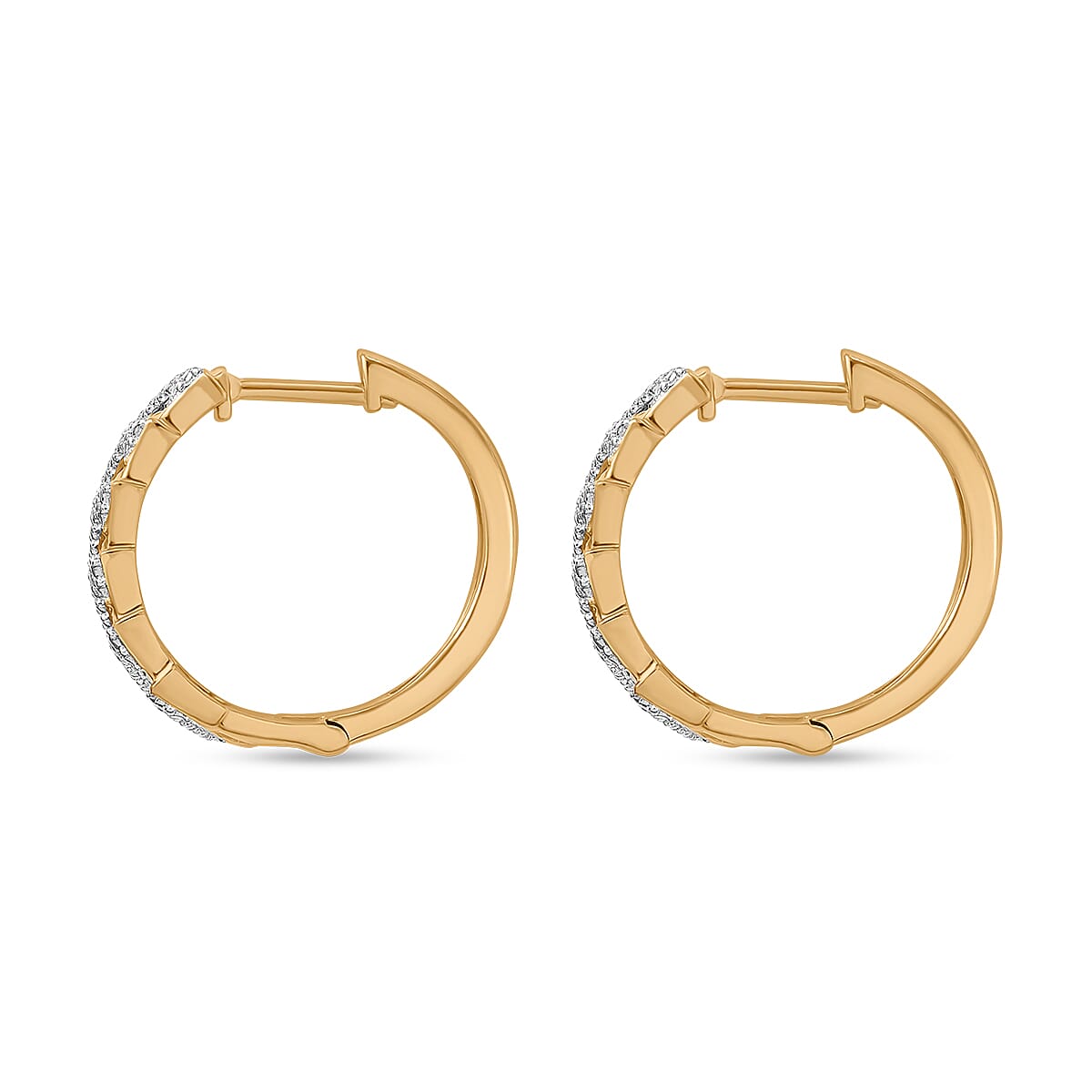 Designer Inspired- White Diamond Hoop Earrings 7893551 5