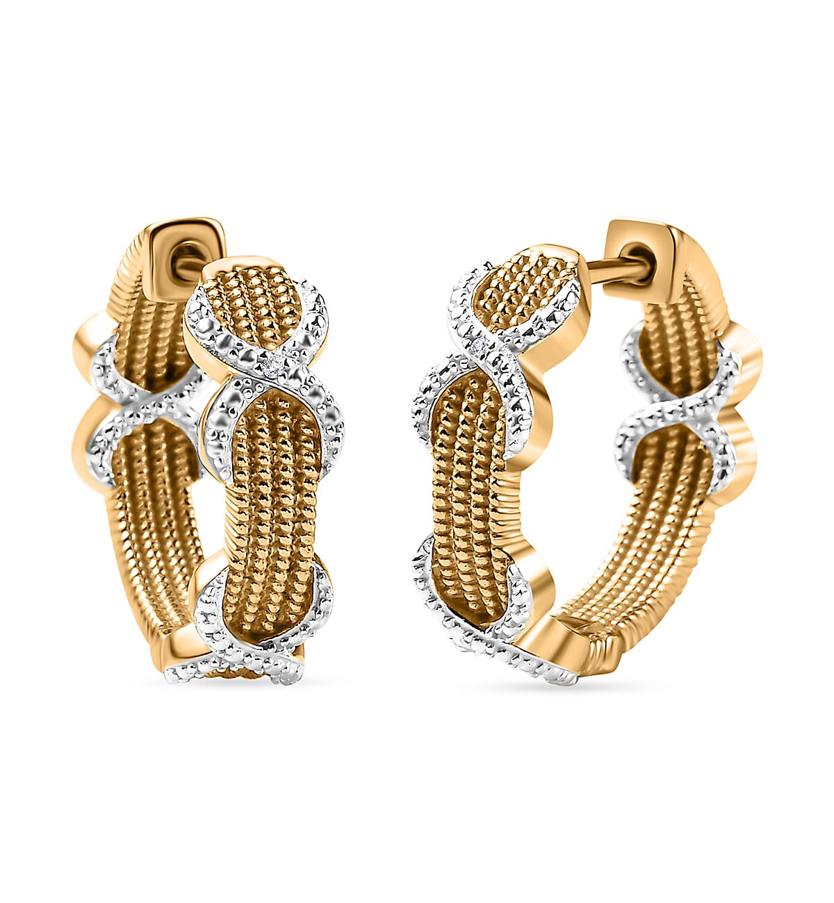 Close Out Deal- Designer Inspired Diamond Hoop Earrings 7833618 0