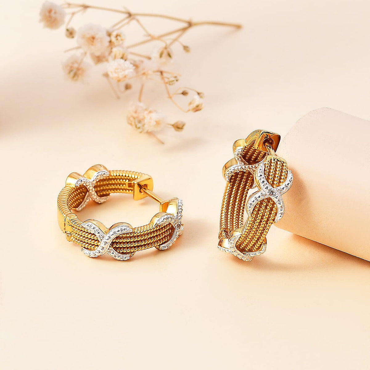 Close Out Deal- Designer Inspired Diamond Hoop Earrings 7833618 2