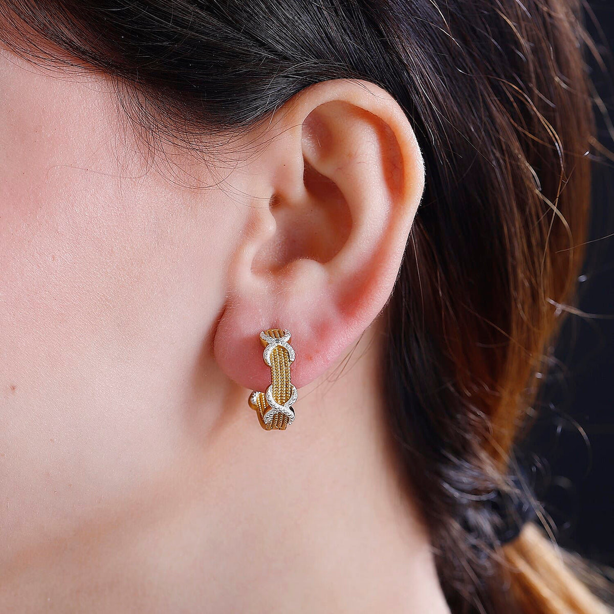 Close Out Deal- Designer Inspired Diamond Hoop Earrings 7833618 3
