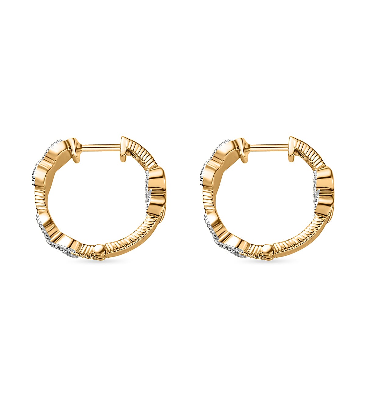 Close Out Deal- Designer Inspired Diamond Hoop Earrings 7833618 4