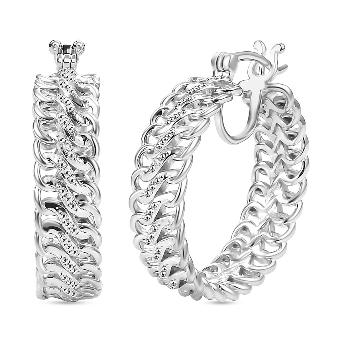 White Diamond  Full Hoop Earring Pure Yellow Brass 7976207 0