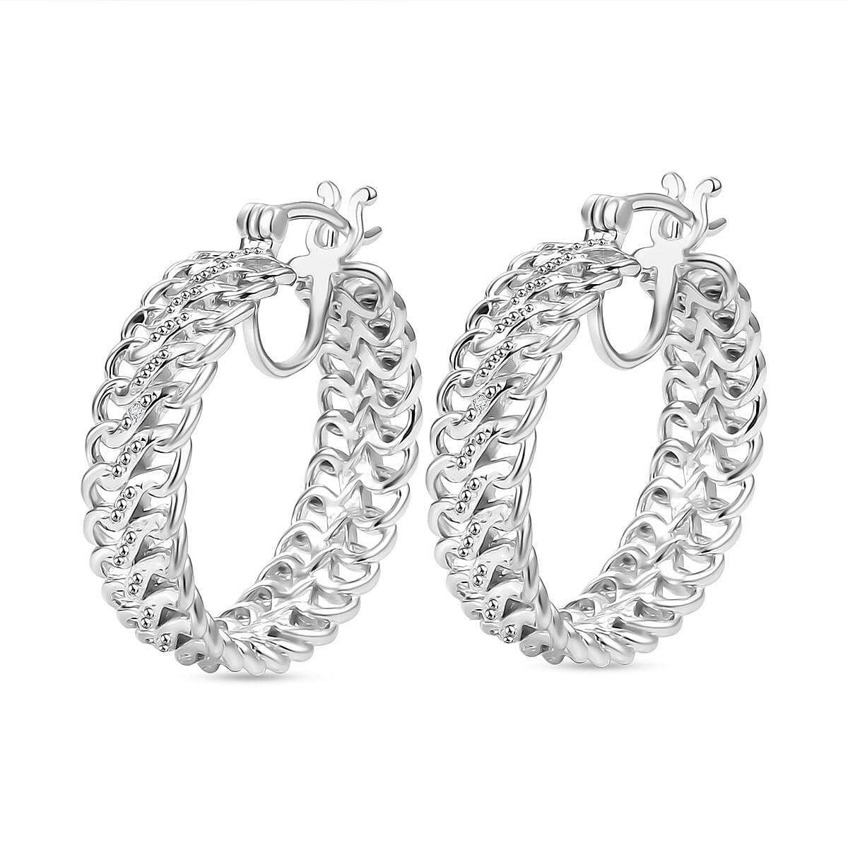 White Diamond  Full Hoop Earring Pure Yellow Brass 7976207 4