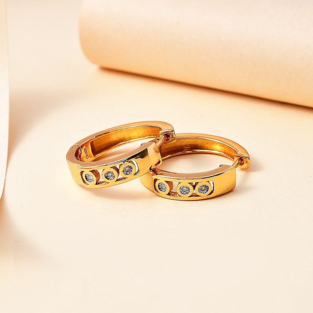 Designer Inspired -  White Diamond  Full Hoop Earrings
