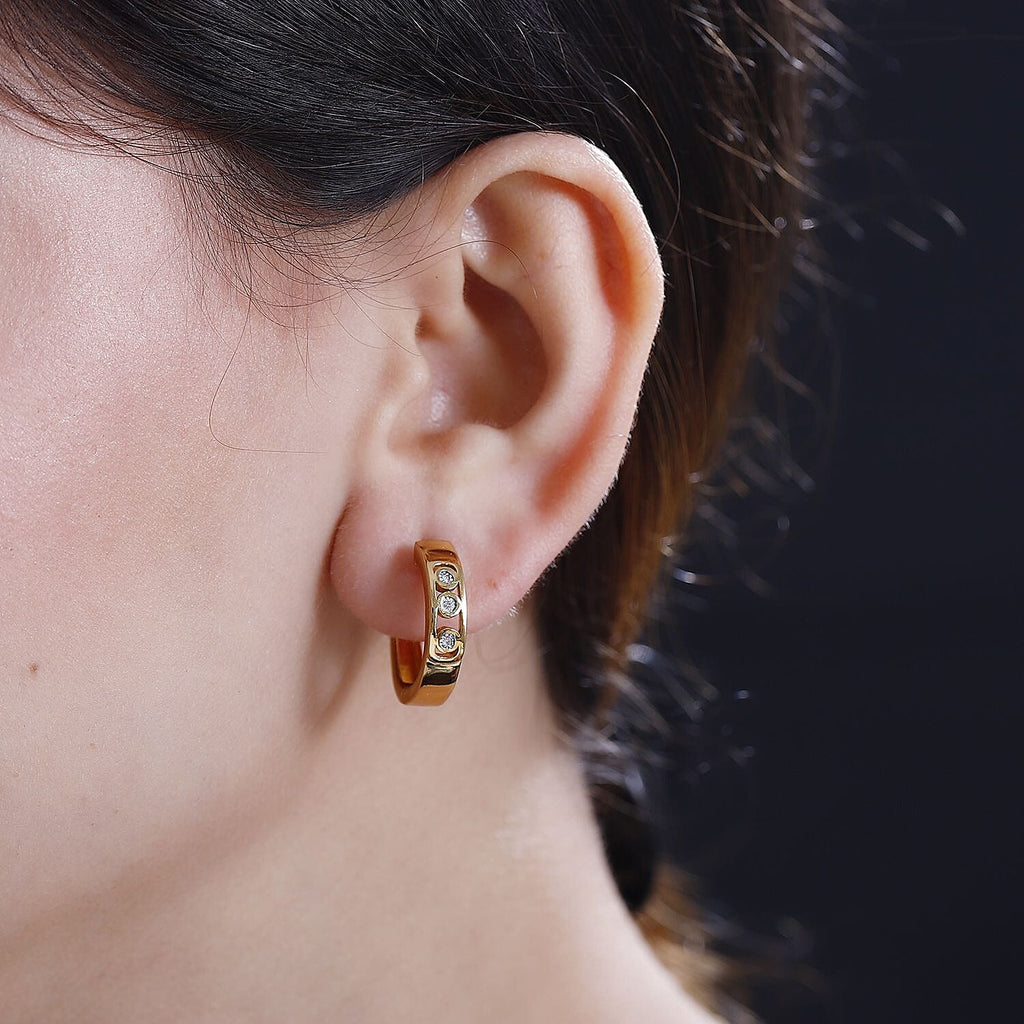 Designer Inspired -  White Diamond  Full Hoop Earrings