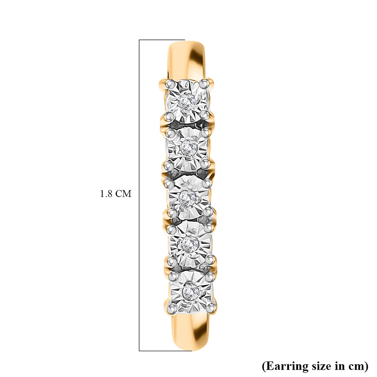 Natural White Diamond Full Hoop Earring in 14K Yellow Gold Plated Overlay Sterling Silver 8286910 5