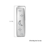 Diamond Moon & Star Hoop Earrings in Platinum Overlay Sterling Silver, Silver Wt 7.80 GM