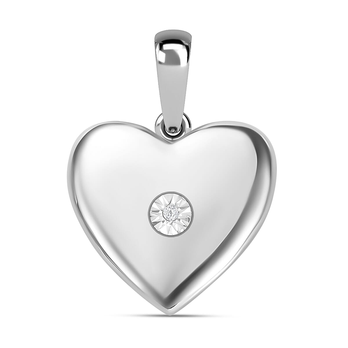 Diamond Heart Pendant in Platinum Overlay Sterling Silver 7700987 0