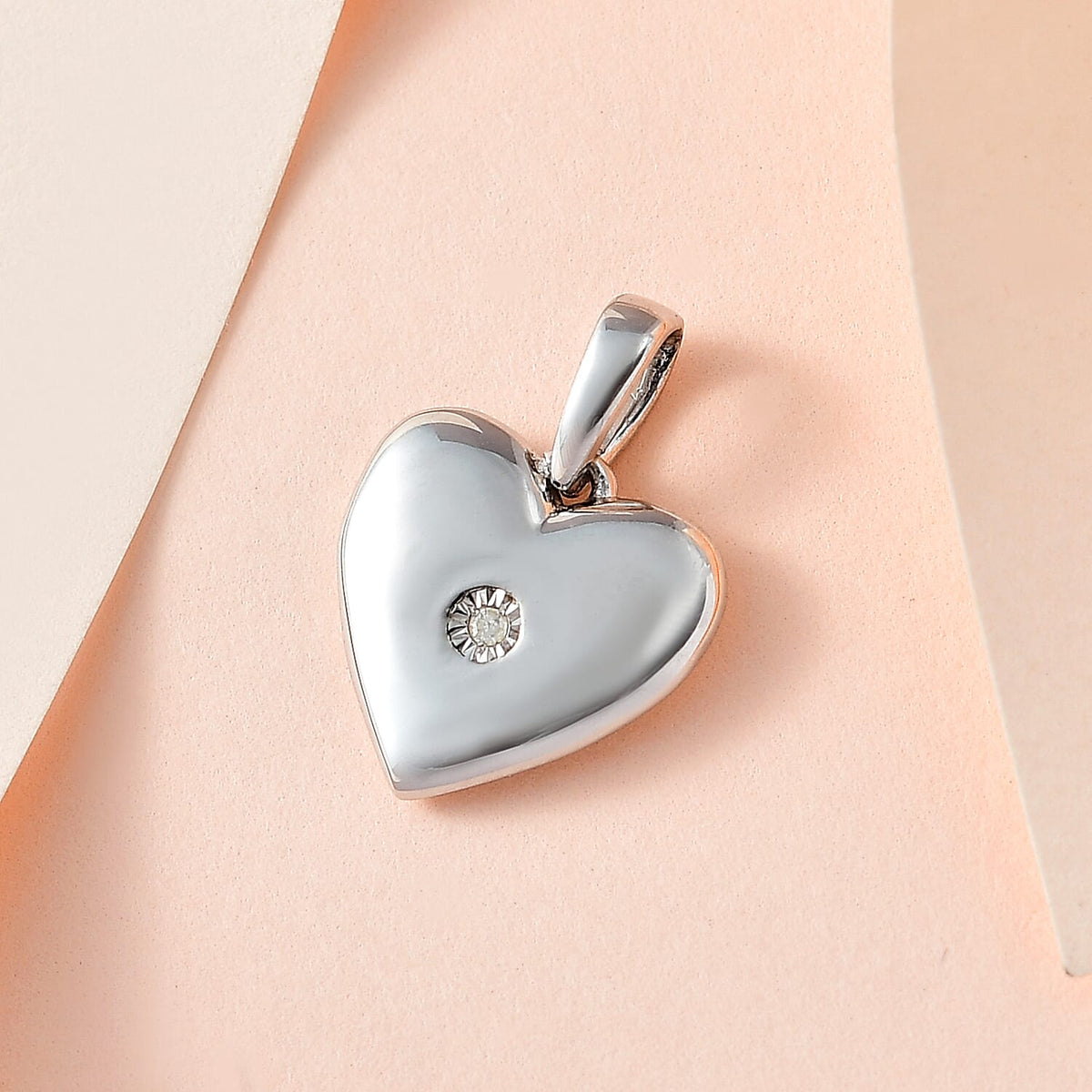 Diamond Heart Pendant in Platinum Overlay Sterling Silver 7700987 2