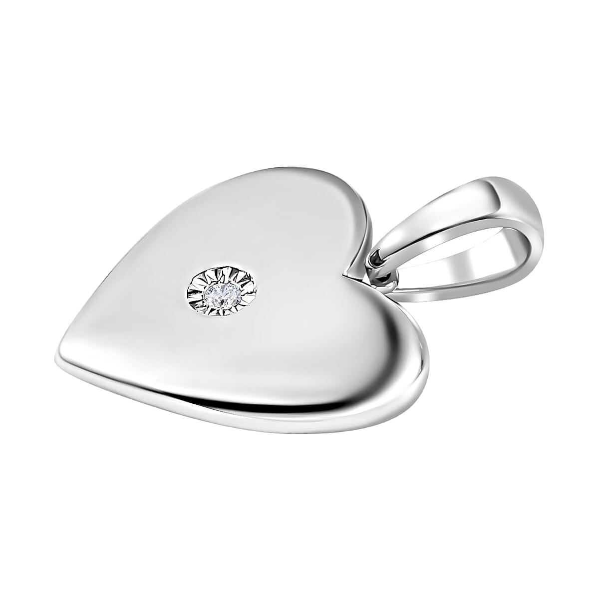 Diamond Heart Pendant in Platinum Overlay Sterling Silver 7700987 3