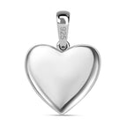 Diamond Heart Pendant in Platinum Overlay Sterling Silver