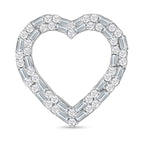 White Diamond Heart Pendant in Platinum Overlay Sterling Silver 0.50 Ct