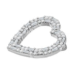 White Diamond Heart Pendant in Platinum Overlay Sterling Silver 0.50 Ct