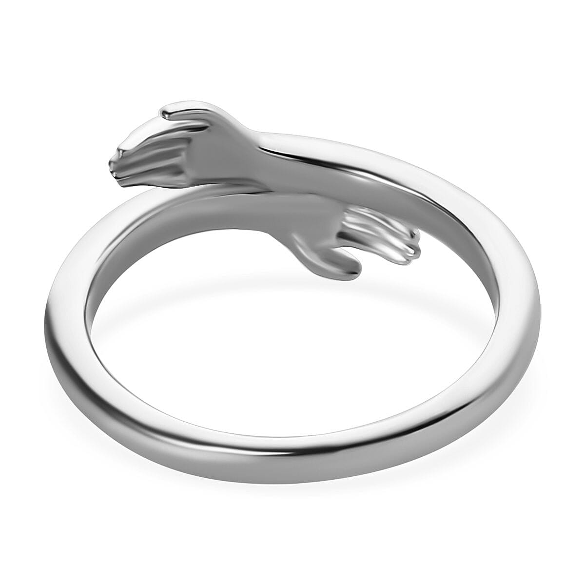 Diamond Hand Bypass Ring in Platinum Overly Sterling Silver 3819680 5