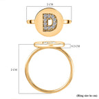 White Diamond Initial-D Ring in 14K Gold Overlay Sterling Silver