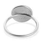 White Diamond Initial-L Ring in Platinum Overlay Sterling Silver
