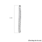 Diamond Spiral Hoop Earrings in Platinum Overlay Sterling Silver 0.17 Ct