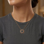 GP - White Diamond & Blue Sapphire Pendant with Chain (Size 20) in 18K Vermeil Yellow Gold Plated Sterling Silver 0.27 Ct.