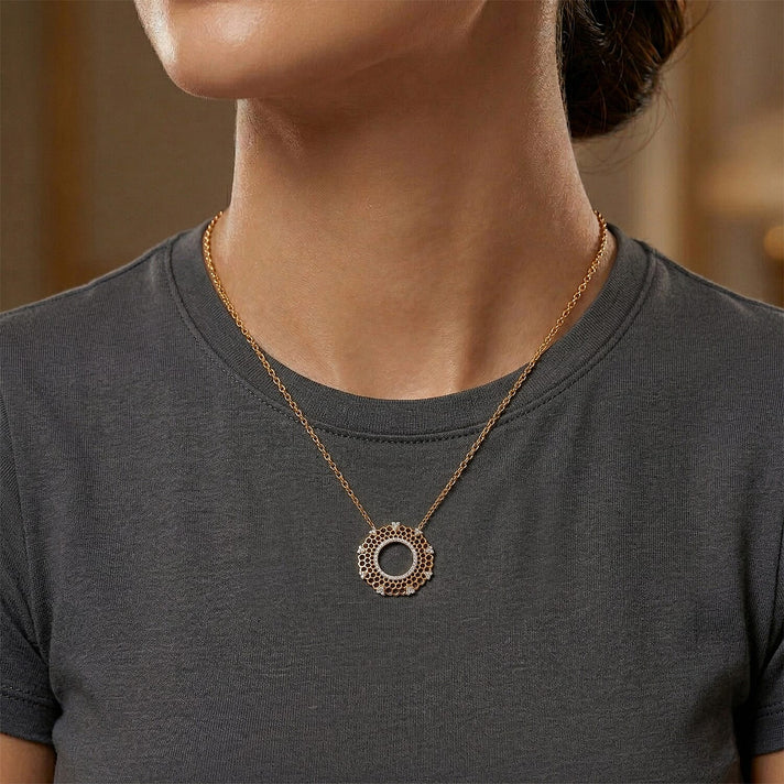 GP - White Diamond &amp; Blue Sapphire Pendant with Chain (Size 20) in 18K Vermeil Yellow Gold Plated Sterling Silver 0.27 Ct. 4465639 2