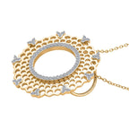 GP - White Diamond & Blue Sapphire Pendant with Chain (Size 20) in 18K Vermeil Yellow Gold Plated Sterling Silver 0.27 Ct.