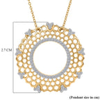GP - White Diamond & Blue Sapphire Pendant with Chain (Size 20) in 18K Vermeil Yellow Gold Plated Sterling Silver 0.27 Ct.