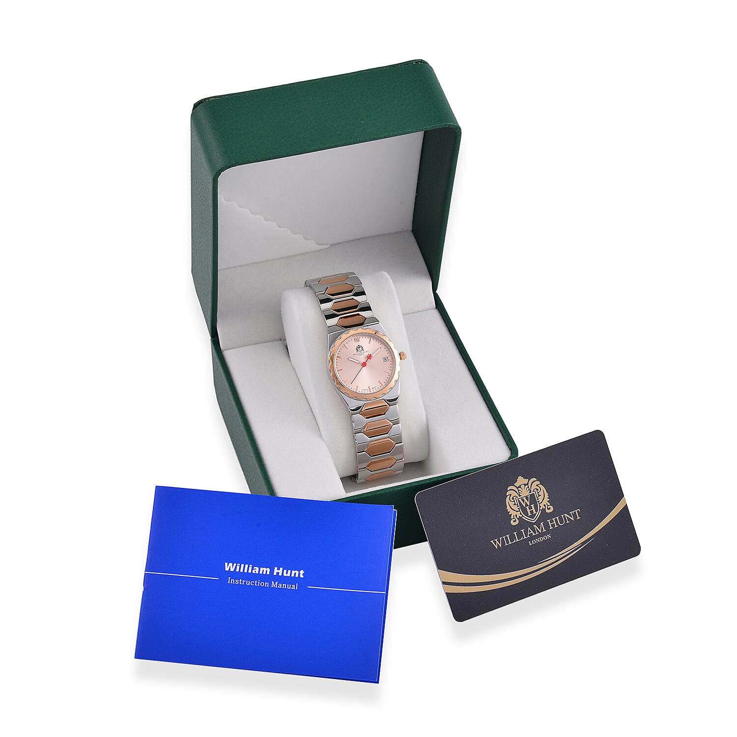 William Hunt Swiss Movement Diamond Studded Ladies Watch with Rose Dial and Rose Gold Tone 7683643 8