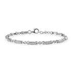 White Diamond Link Bracelet (Size - 7.5) in Platinum Overlay Sterling Silver 1.00 Ct, Silver Wt. 7.46 Gms