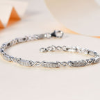 White Diamond Link Bracelet (Size - 7.5) in Platinum Overlay Sterling Silver 1.00 Ct, Silver Wt. 7.46 Gms