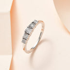 Diamond 5 Stone Ring in 18K Yellow Gold Vermeil Plated Sterling Silver