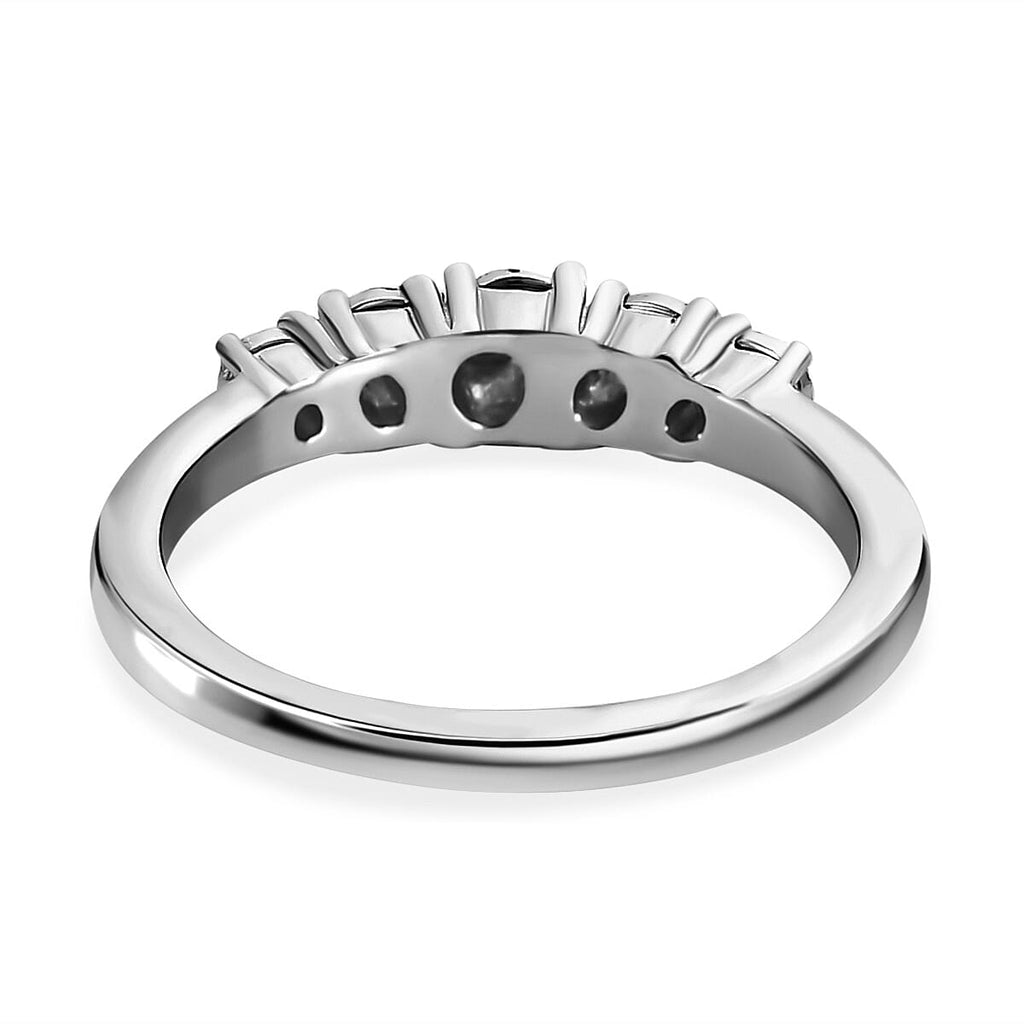 Diamond 5 Stone Ring in 18K Yellow Gold Vermeil Plated Sterling Silver