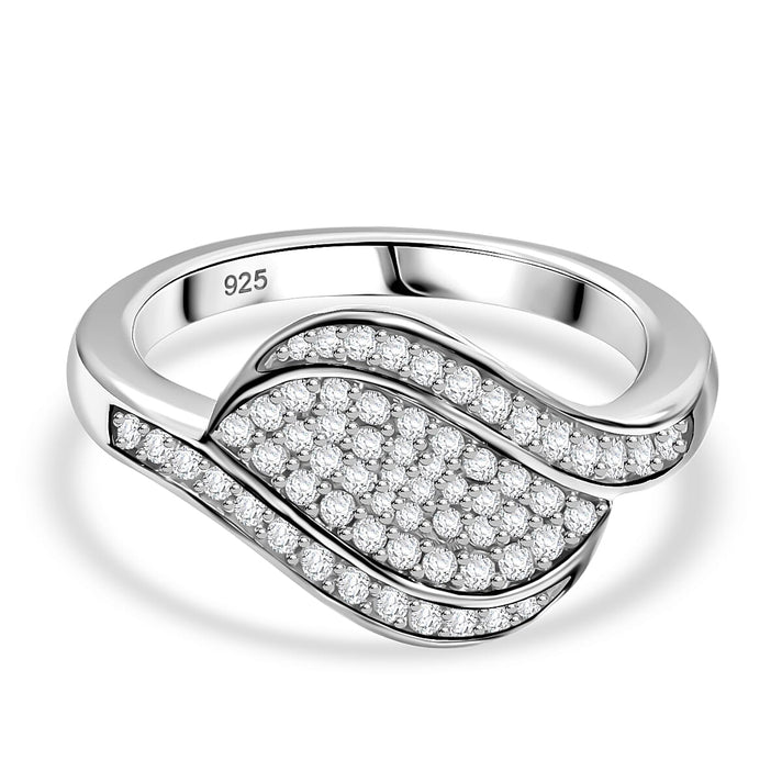 Blue Diamond Ring in Rhodium Overlay Sterling Silver 0.50 Ct. 8162580 1