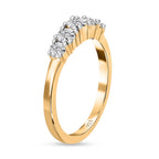 Diamond 5 Stone Ring in 18K Yellow Gold Vermeil Plated Sterling Silver