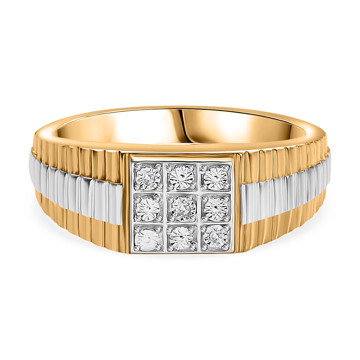 White Diamond  Mens Ring Pure Yellow Brass 7963203 1