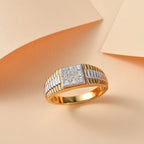 Natural White Diamond Signet Ring