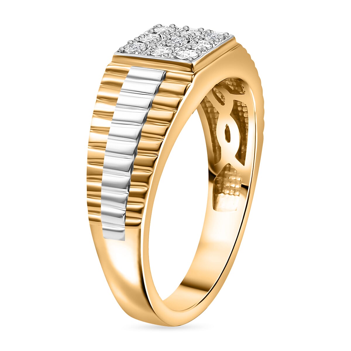 White Diamond  Mens Ring Pure Yellow Brass 7963203 7