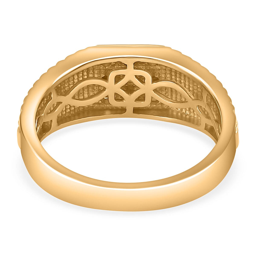 Natural White Diamond Signet Ring