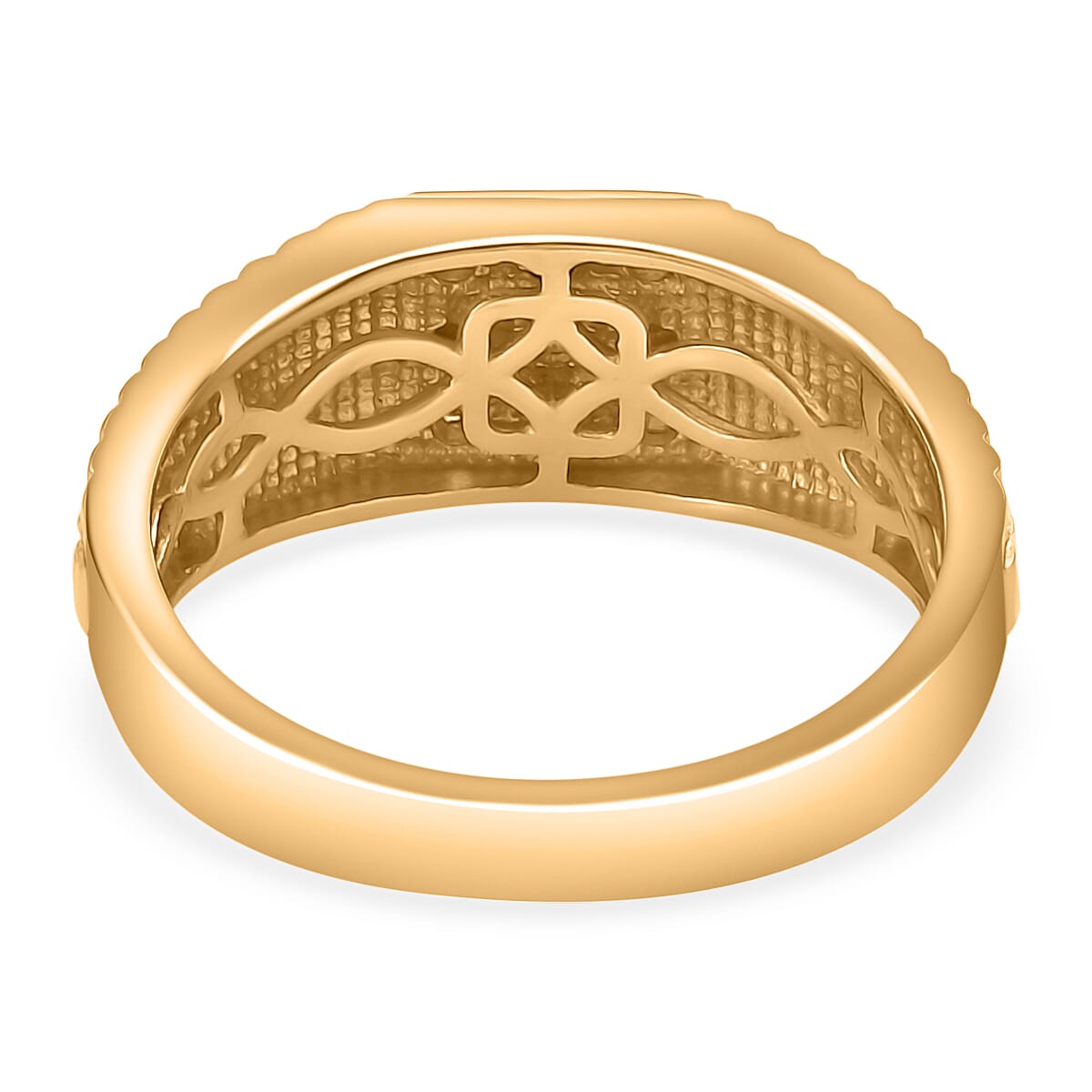 White Diamond  Mens Ring Pure Yellow Brass 7963203 8