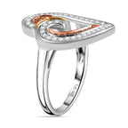GP Amore Collection - White & Yellow Diamond Heart Ring in 18K Yellow, Rose Gold Vermeil & Platinum Plated Sterling Silver 0.50 Ct.