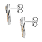 GP Amore Collection - Yellow & Champagne Diamond Heart Earrings  18K Yellow, Rose Gold Vermeil & Platinum Plated Sterling Silver 0.58 Ct