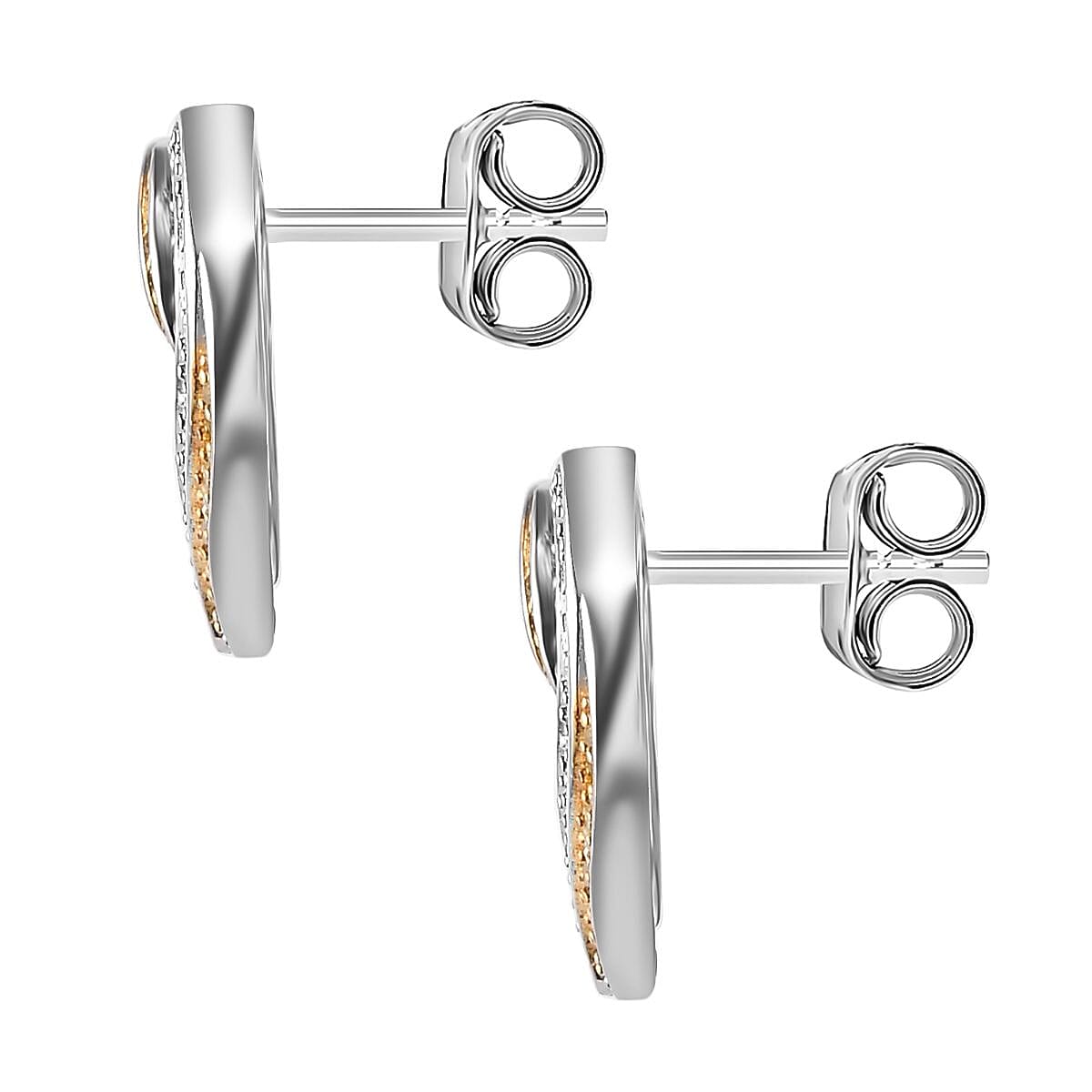 GP Amore Collection - Yellow &amp; Champagne Diamond Heart Earrings  18K Yellow, Rose Gold Vermeil &amp; Platinum Plated Sterling Silver 0.58 Ct 7746685 4