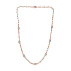 Designer Inspired- Diamond Station Necklace With Lobaster Clasp in Rose Gold Plating (Size - 18)
